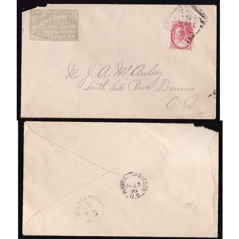 Canada-cover #11739-2c Numeral-advertising-Truro,NS squared circle-AM / Oc