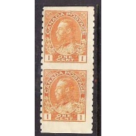 Canada-Sc#126a- id7-unused og LH/NH 1c KGV part perf coil pair-1923-