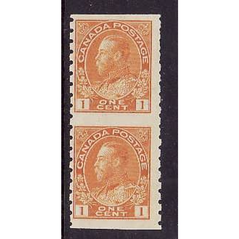 Canada-Sc#126a- id8-unused og NH 1c KGV part perf coil pair-1923-