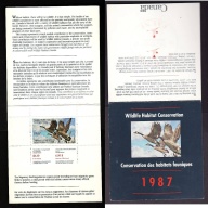 Canada-Unitrade#FWH3-unused NH Federal Wildlife Habitat booklet-Birds-Geese-1987-