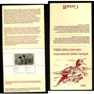 Canada-Unitrade#FWH4-unused NH Federal Wildlife Habitat booklet-Birds-Ducks-1988