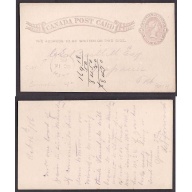 Canada-cover   #10024 - 1c QV postcard - L&A Cnty-Bath,CW single broken circle-Oc 16 1886 [ New