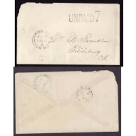 Canada-cover #13048-Stampless-Wentworth cnty-Hamilton basal "A" CW-Ju 6 1851