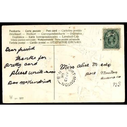 Canada-cover #11864-1c KEVII-p/c-Port Mouton, NS  - Ap 13 1906 -