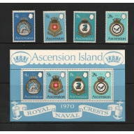 ASCENSION IS Scott #&#039;s 134 - 37a (Stanley Gibbons 130-134) Naval Arms Type MNH F-VF
