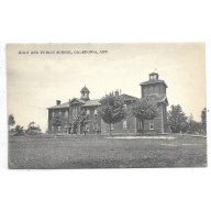 Vintage Postcard - Haldimand County CALEDONIA, ONTARIO High and Public School