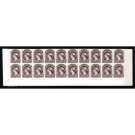 van Dam FB19, 2c, dark brown, trial color plate proof block of 20 on card mounted india paper