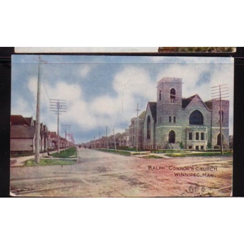 Colour PC Ralph Connors's Church Winnipeg, Man. used 1908