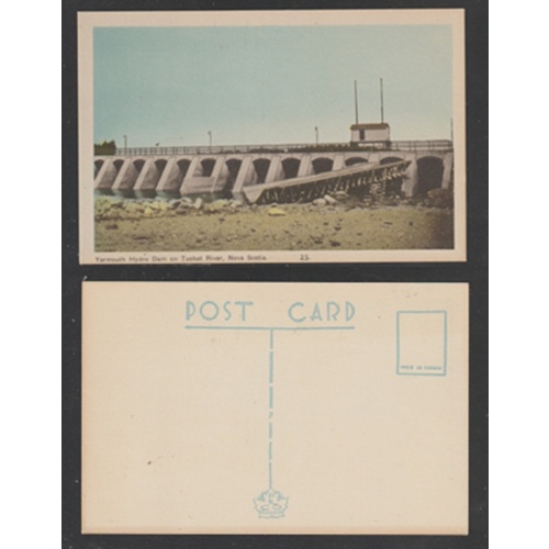 Nova Scotia Postcard Yarmouth Hydro Dam on Tusket River