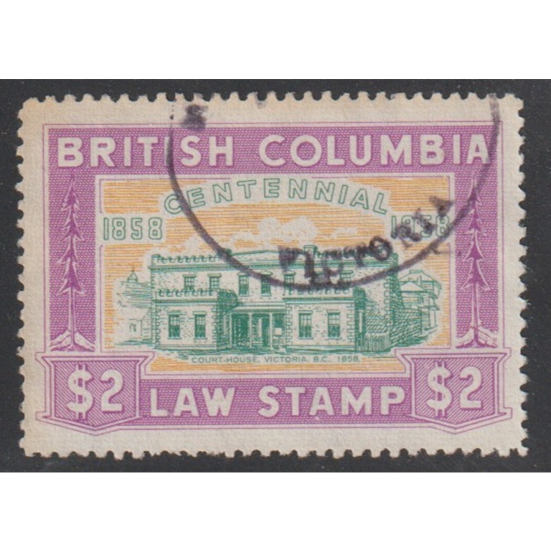 British Columbia 1958 Centennial Issue Stamp - Van Dam #BCL50 - used fine - very fine