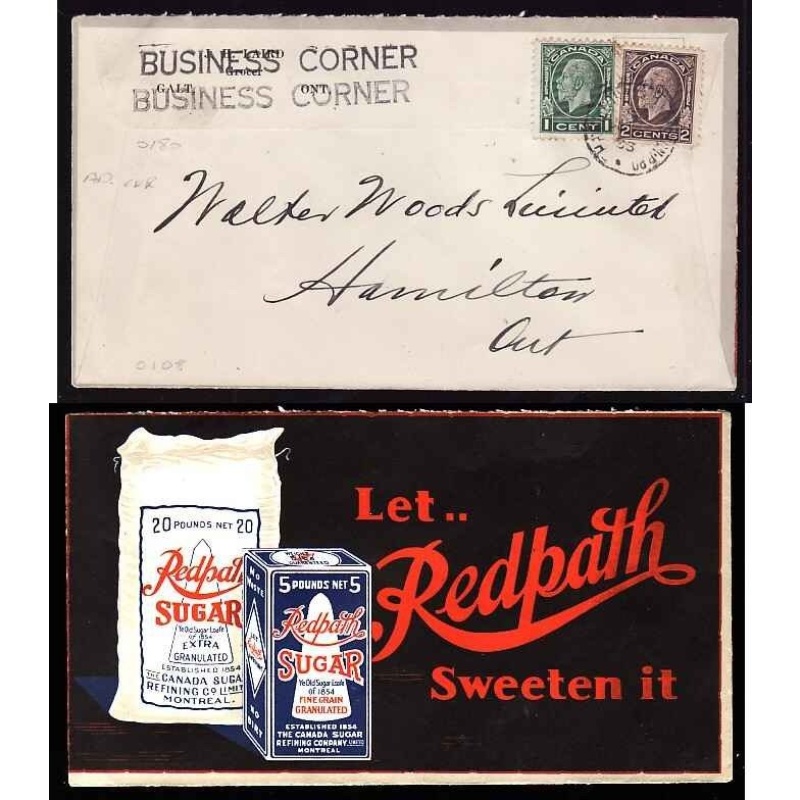 Canada-cover #13111-2c+1c-advertising-Redpath Sugar-Hamilton & Palmer