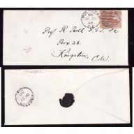 Canada-cover #14369-5c-addressee Robert Bell-Montreal,CE-De 20 1865-B/S