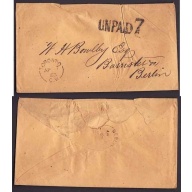 Canada-cover #10462-Stampless-York Cnty-Toronto,CW-Ap 7 1863-rated "U