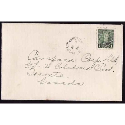 Canada-cover #11876-1c KGV-Pugwash Junction, NS  - Jan 23 1936 -