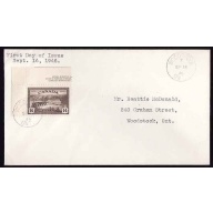 Canada-cover #13523-14c #270-partial plate inscription-FDC-Woodstock, Ont
