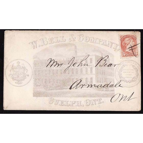 Canada cover #11361-3c-Illustrated advertising-Wellington Cnty- Guelph, Ont."
