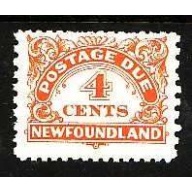 Newfoundland-Sc#J4- id16-unused NH 4c Postage Due-1939-some rough