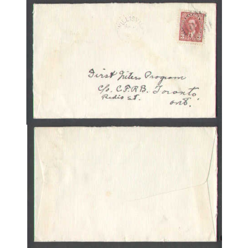 Canada-cover #5067-3c-Sudbury District-Willisville,Ont- ? 193?
