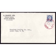 Canada-cover #13593-5c Wilding-Cooks Harbour,NFLD-Feb 20 1959-