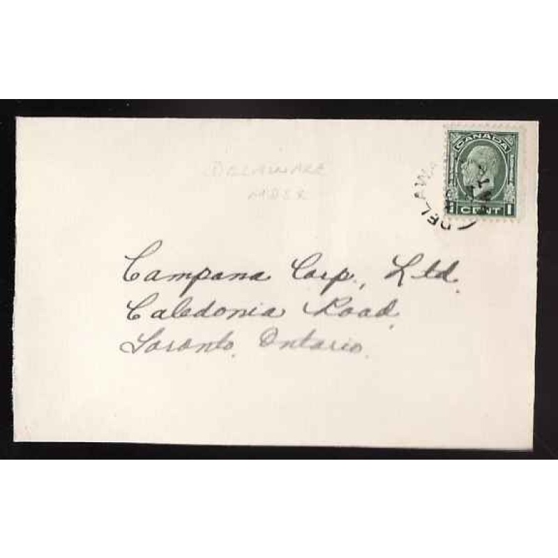 Canada-cover #13531-1c KGV-Middlesex Cnty-Delaware,Ont-Mr 29 1934