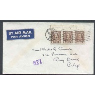 Canada-cover #5758-2c(3) inscription strip-Toronto,Ont-6c airmail rate to USA -