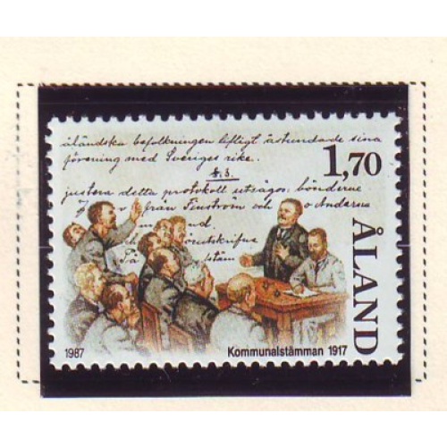 Aland Sc 28 1987 Reunification with Sweden stamp mint NH
