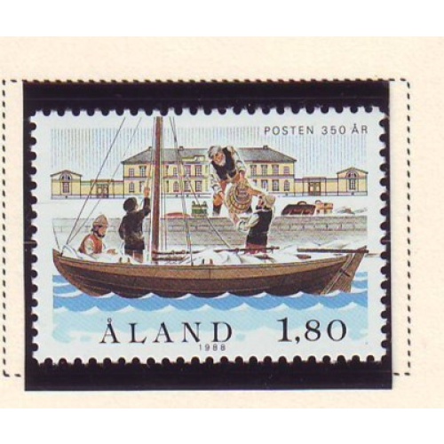Aland Finland Sc 29 1988 Mail Barrels & Ship stamp mint NH