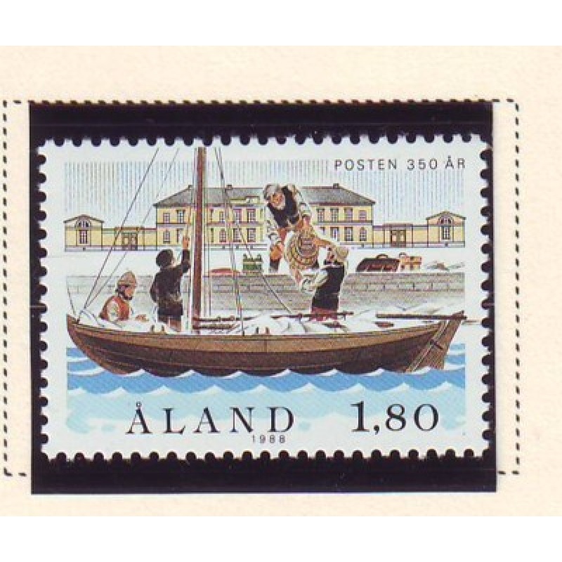 Aland Finland Sc 29 1988 Mail Barrels & Ship stamp mint NH