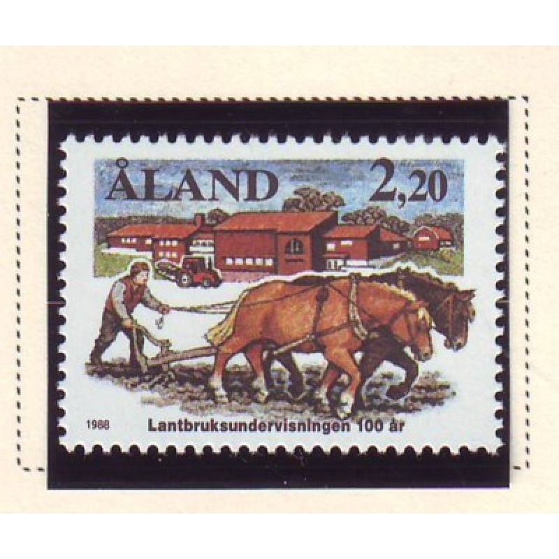 Aland Sc 30 1988 Farm School Plow  stamp mint NH