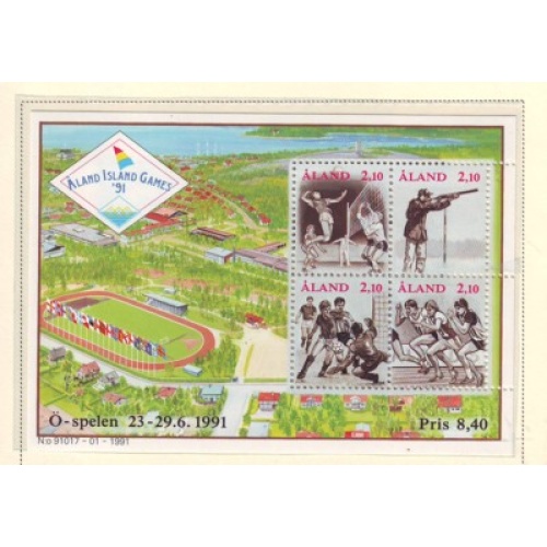 Aland Finland Sc 58 1991 Island Games  stamp sheet  mint NH