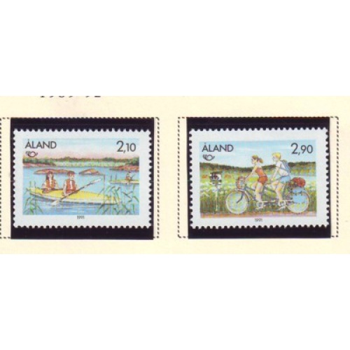 Aland Finland Sc 60-61 1991 Nordic Sports stamp set  mint NH
