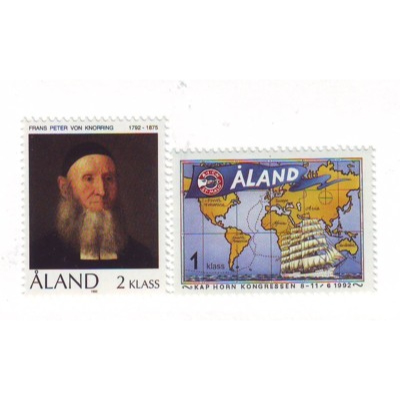 Aland Finland Sc 62-3 1992 Von Knoring & Cape Horn stamp set mint NH