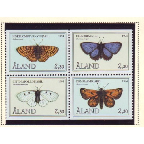 Aland Finland Sc 78-811994 Butterflies stamp set mint NH