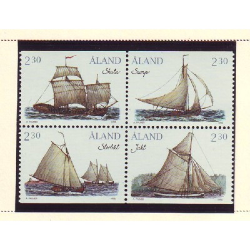 Aland Finland Sc 109-112 1995 Cargo Ships stamp set mint NH