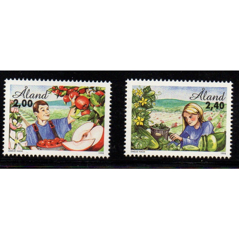 Aland Finland Sc 138-39 1998 Horticulture stamp set mint NH