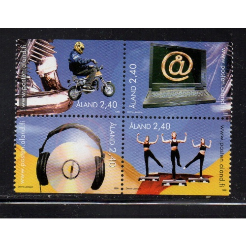 Aland Finland Sc 140-43 1998 Children's Activities stamp set mint NH