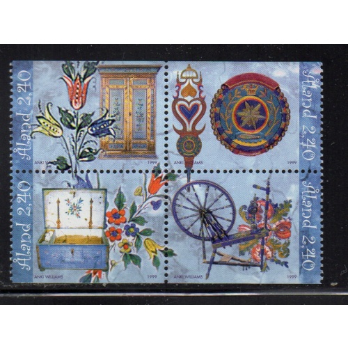 Aland Finland Sc 152-5 1999 Old Furniture Art stamp set mint NH