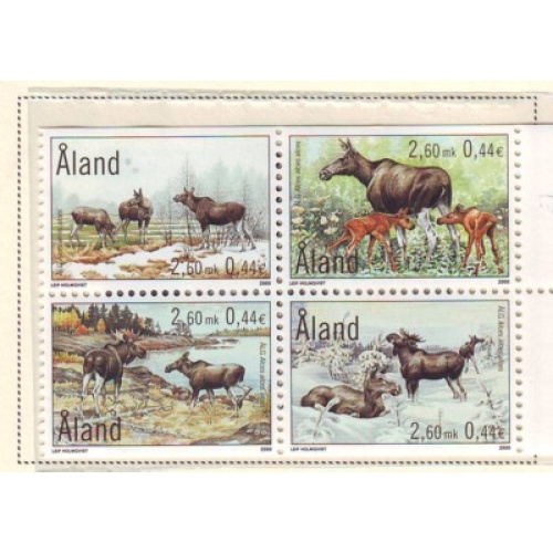 Aland Finland Sc 162-65 2000 Elk stamp set mint NH