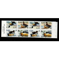 Aland Finland Sc 185e 2001 Ducks WWF stamp booklet pane mint NH