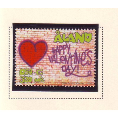 Aland Finland Sc 186 2001 Valentines Day stamp mint NH
