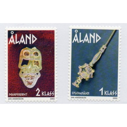 Aland Finland Sc 207-8 2002 Iron Age Artifacts stamp set mint NH