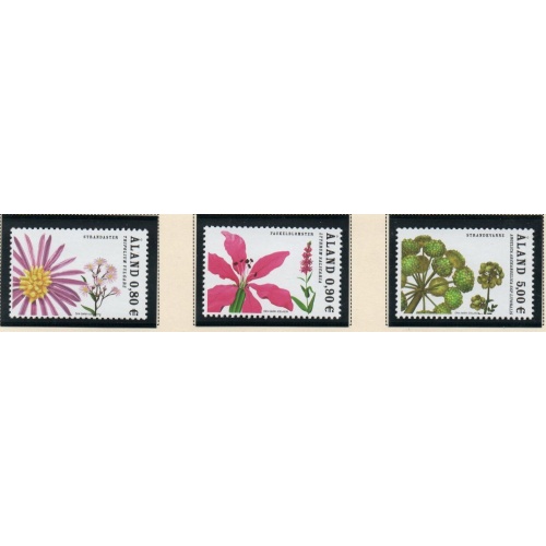 Aland Finland Sc 255-257 2007 Flowers stamp set mint NH