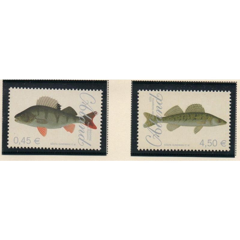 Aland Finland Sc 270-271 2008 Fish stamp set mint NH