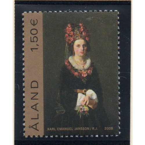 Aland Finland Sc 279 2008 Peasant Bride Painting stamp mint NH