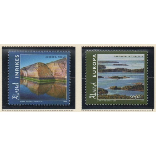 Aland Finland Sc 291-292 2009 Cliff & Islets stamp set mint NH