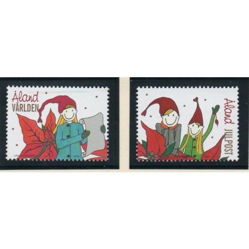 Aland Finland Sc 294-295 2009 Christmas stamp set mint NH