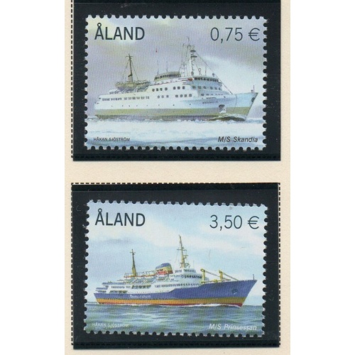 Aland Finland Sc 301-302 2010 Ferry Boats stamp set mint NH