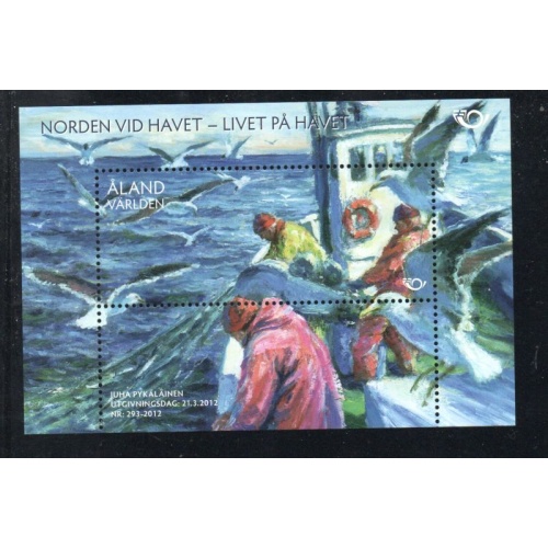 Aland Finland Sc 327 2012 Fishermen at Sea stamp sheet mint NH