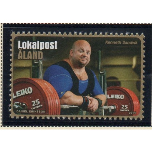 Aland Finland Sc 357 2014 Sandvik, Weight Lifter, stamp  mint NH