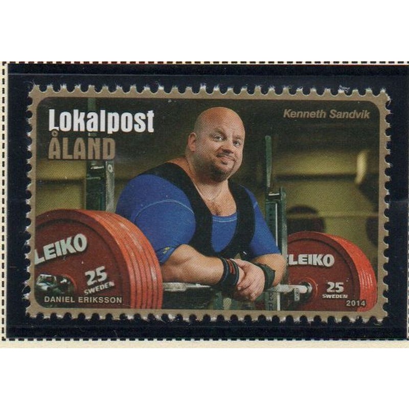 Aland Finland Sc 357 2014 Sandvik, Weight Lifter, stamp  mint NH